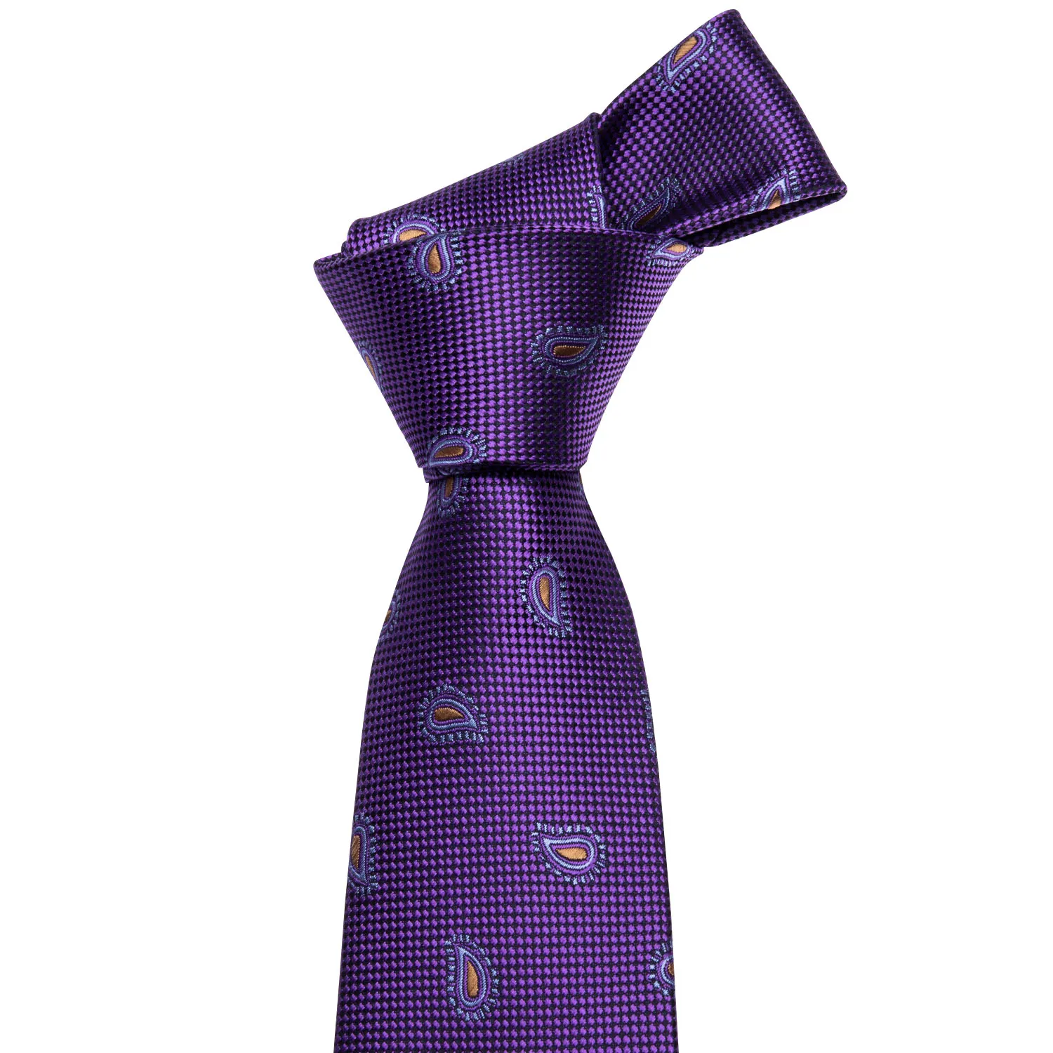 Barry. wang Desingers Пейсли фиолетовый мужской свадебный Галстук платок Запонки бутоньерка набор шелковые галстуки для мужчин подарки