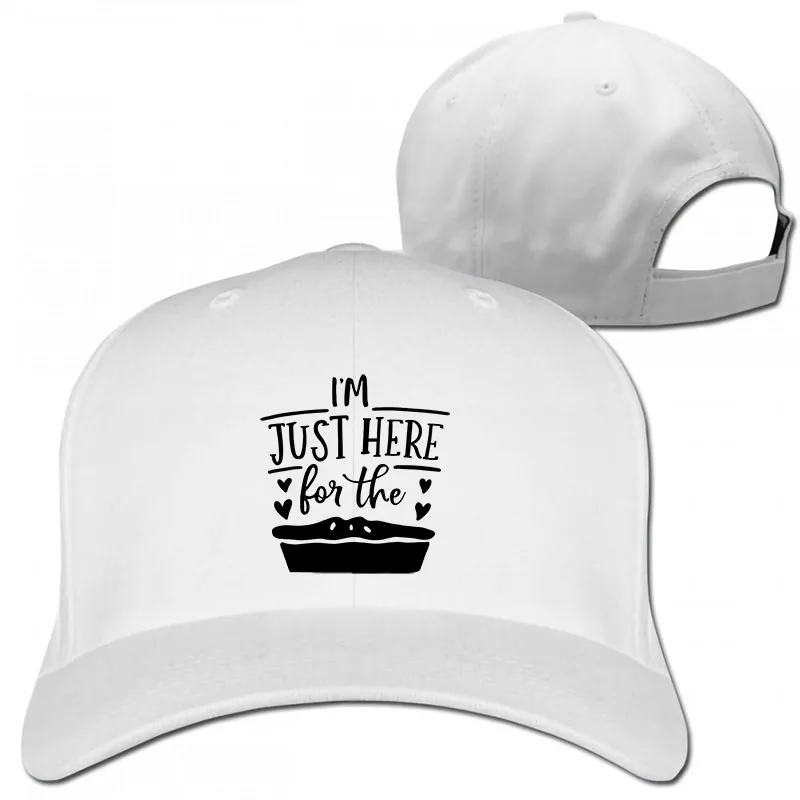 Im just here for the Pie Printed on Demand DTG бейсбольная кепка для мужчин и женщин, Кепка для водителя грузовика, модная Регулируемая Кепка - Цвет: 1-White