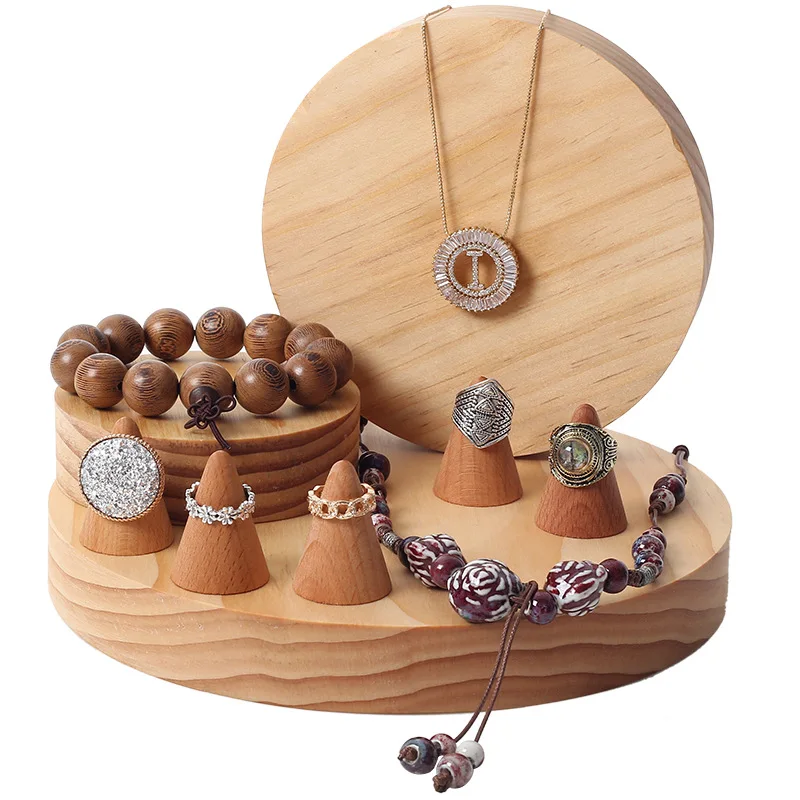 Round Jewelry Trays Ring Bracelet Display Stand  Necklace Stand Brooch Display Window Counter Jewelry Boxes & Organizers