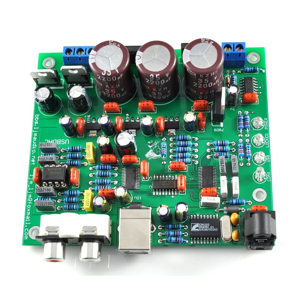 

CS4398 DAC с USB оптическим волокном 24/192K готовая плата