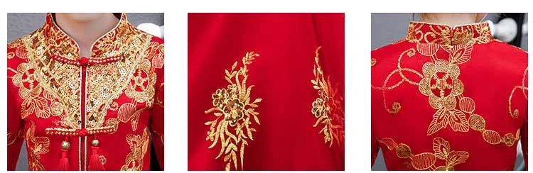 Детское китайское свадебное платье; Qipao; детская одежда для девочек; красное платье с вышивкой в виде цветов Феникса; платья принцессы в восточном стиле; Qi Pao Hanfu