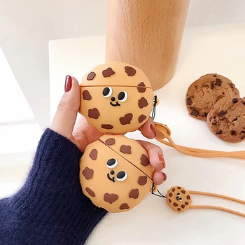 

3D Cute Cookies Earphone Case For Airpods Pro 3 2 1 Cases Soft Silicon Biscuit Shape Wireless Bluetooth Headset Protective Cover
