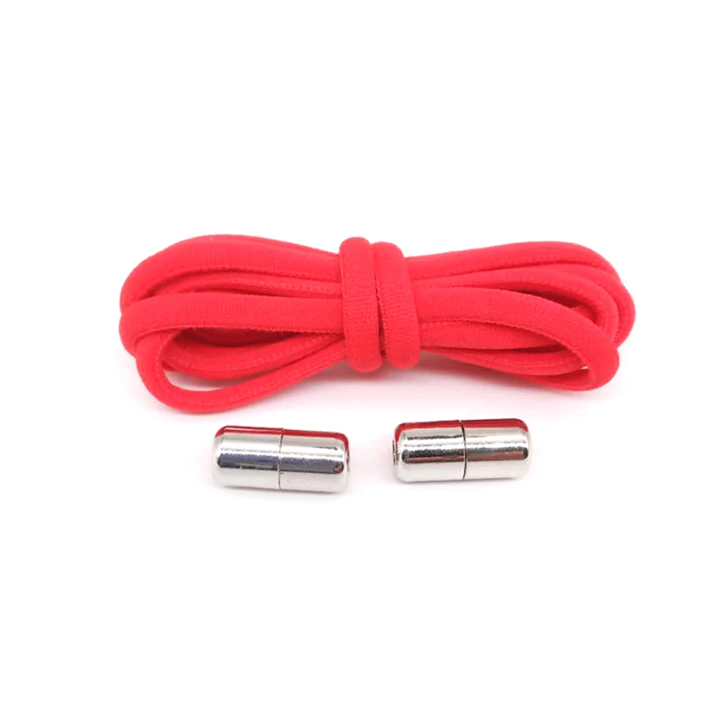 New Elastic Locking ShoeLaces Quick No Tie Shoe laces Kids Adult Unisex Shoelace Sneakers Shoe Laces Strings Lazy Shoelaces - Color: Red