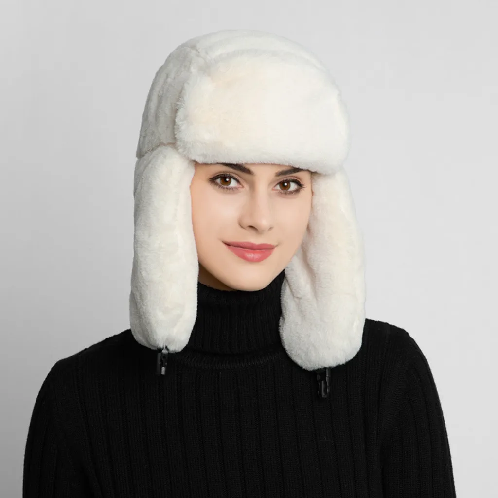 Женские зимние плюшевые толстые sombrero mujer защитные наушники толстые теплые плюшевые меховые шапки Повседневная Уличная одежда touca de inverno