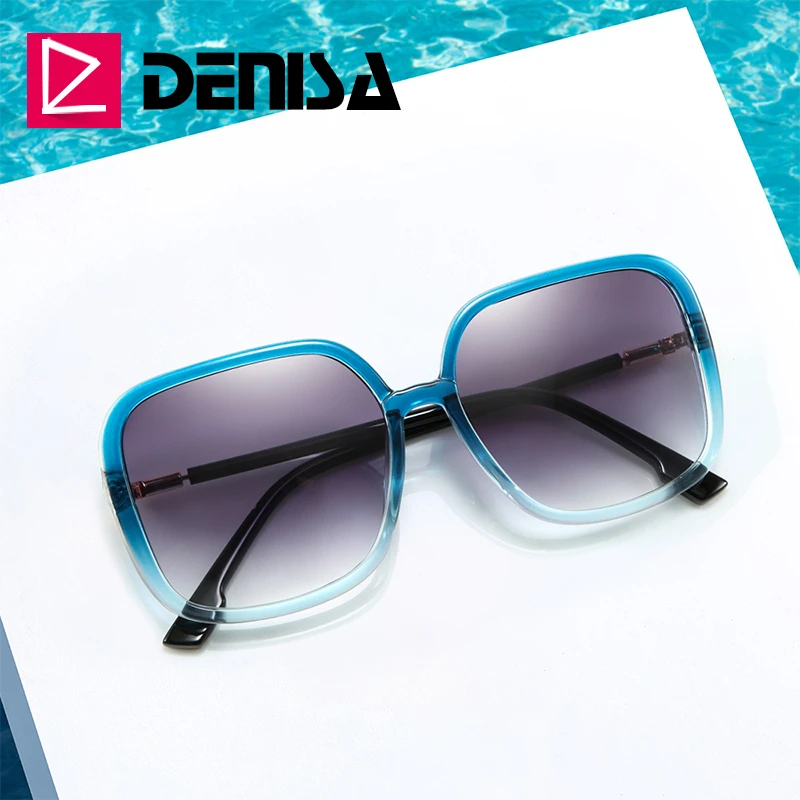 DENISA негабаритные Квадратные Солнцезащитные очки женские UV400 защита большая рамка мужские солнцезащитные очки черные оранжевые солнцезащитные очки oculos G2083