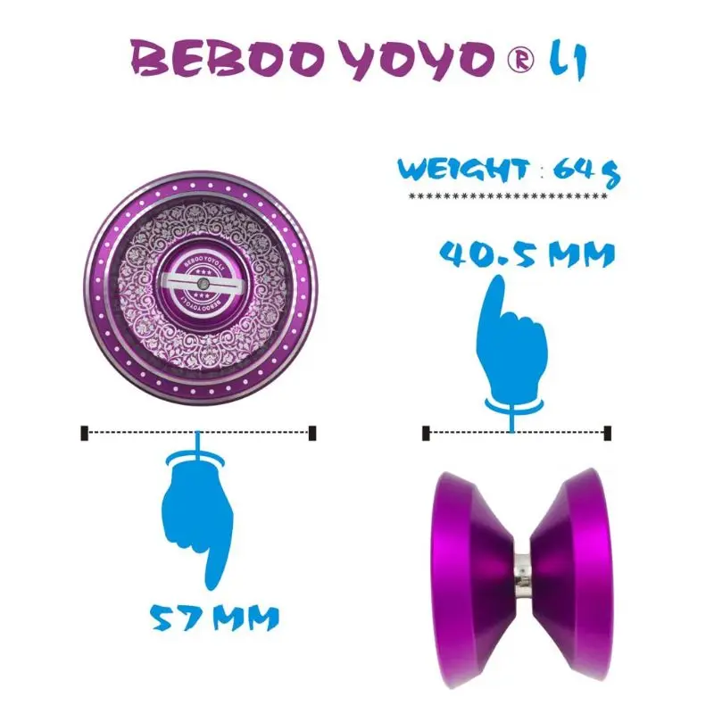 Bebo yoyo L1 Профессиональный Йо-Йо набор металлический йо-йо+ перчатка+ 3 струны детские игрушки подарок