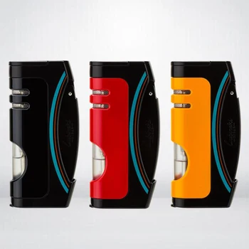 

LUBINSKI Fashion Transparent Window Torch Jet Flame Lighter Cigar Cigarette Lighters With Gigar Punch For COHIBA
