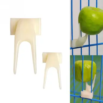

2pcs Fruit Fork Bird Feeder Parrot Pet Bird Plastic Food Holder Feeding On Cage for Hamster Rat 2 Size S/L Convenient Feeder