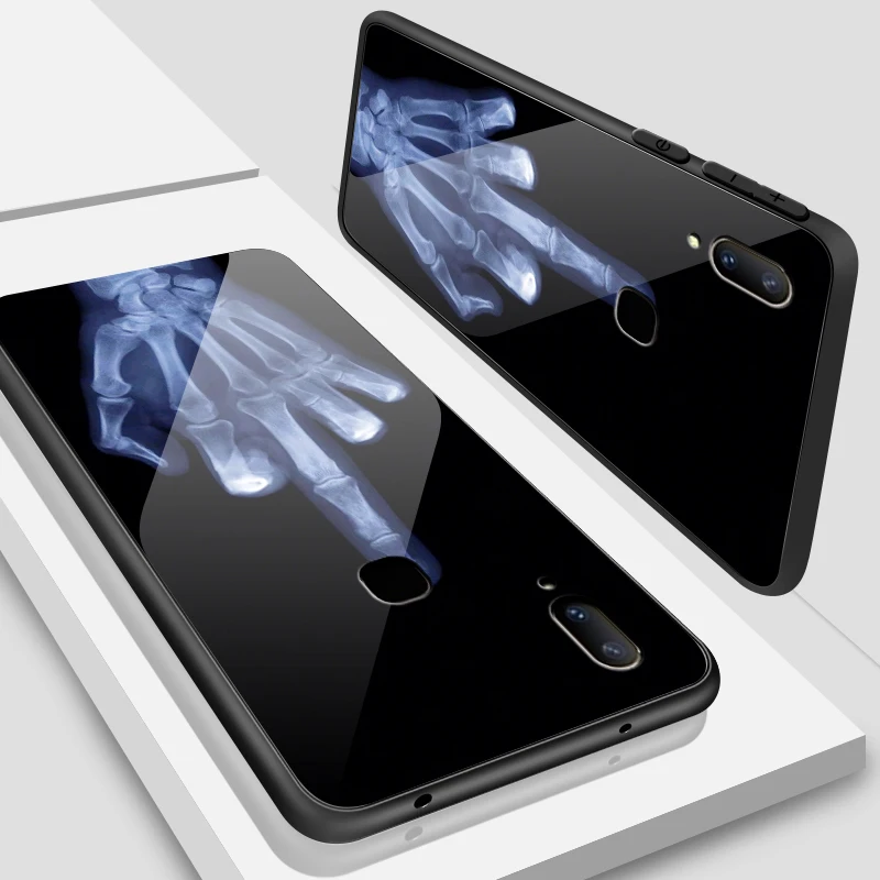 H143 Закаленное Стекло КРЫШКА ДЛЯ VIVO V5S V7 плюс V9 V11i X21i UD X23 X27 Pro Y3 Y5S Y71 Y75 Y79 Y83 Y85 Y93 Y97 жесткий окрашены глубоких Fundas - Цвет: H143