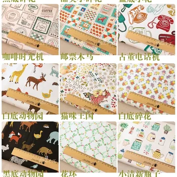 

Cotton and linen colorful printed fabrics
