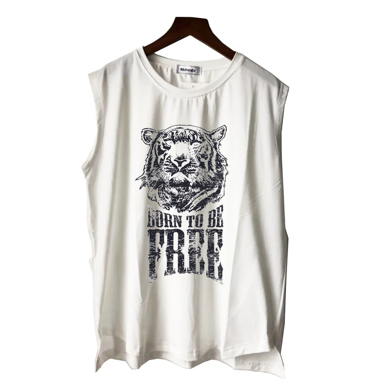 Жилет мужской/женский с принтом тигра и без рукавов | Мужская одежда