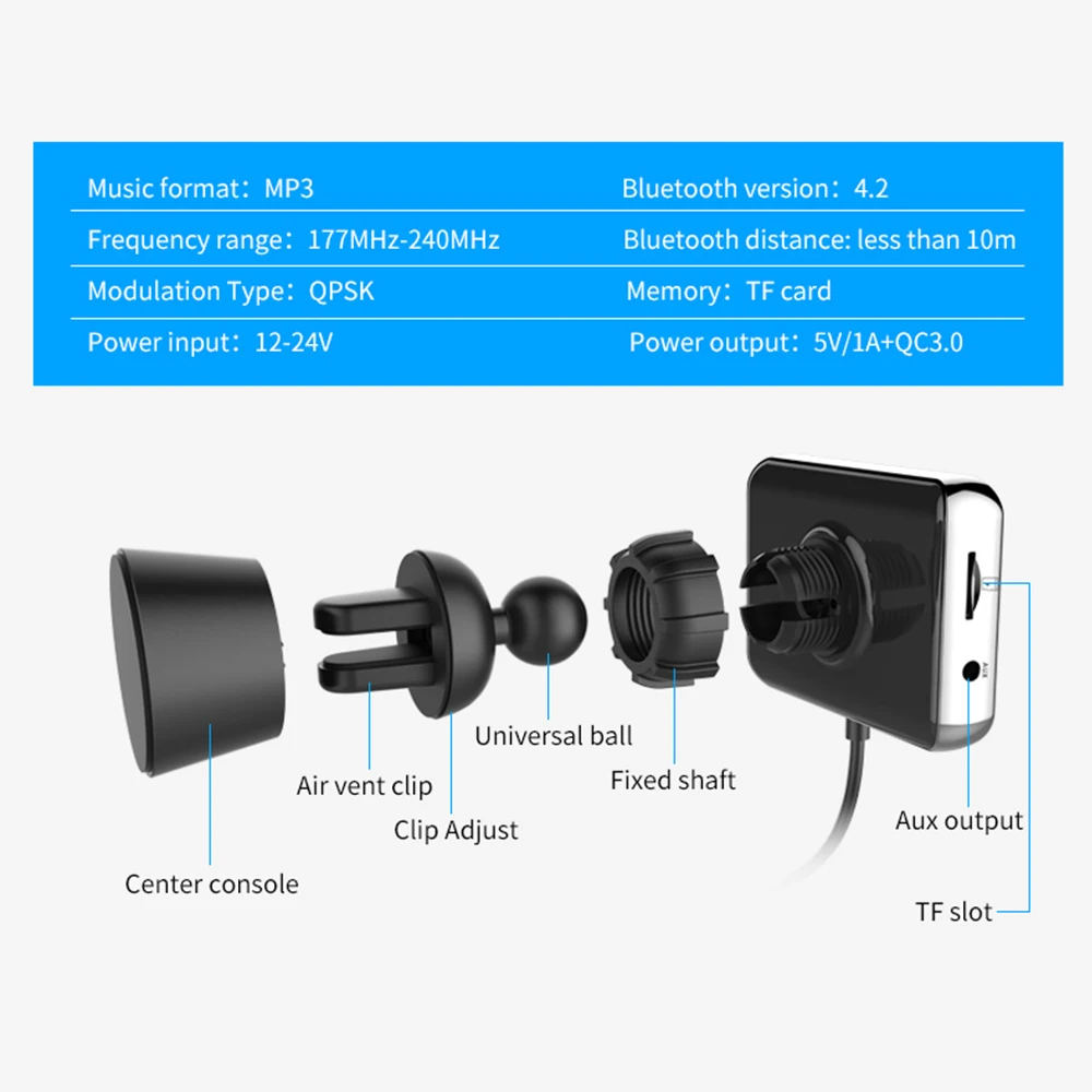 DAB002 2,4 дюймовые автомобильные MP3-плееры с Bluetooth портативные свободные руки DAB цифровые радио fm-передатчик QC3.0 адаптеры для быстрой зарядки