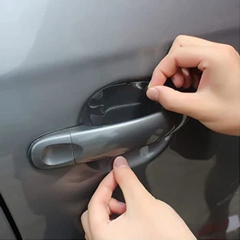 

4pcs Universal Invisible Car Door Handle Scratches Clear Side Sticker Vinyl Car Door Handle Protector Film