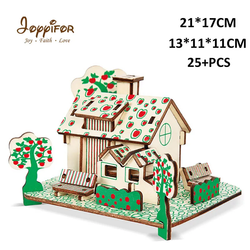 3D three-dimensional garden house pink garden room children's favorite gift children early education educational toy house model