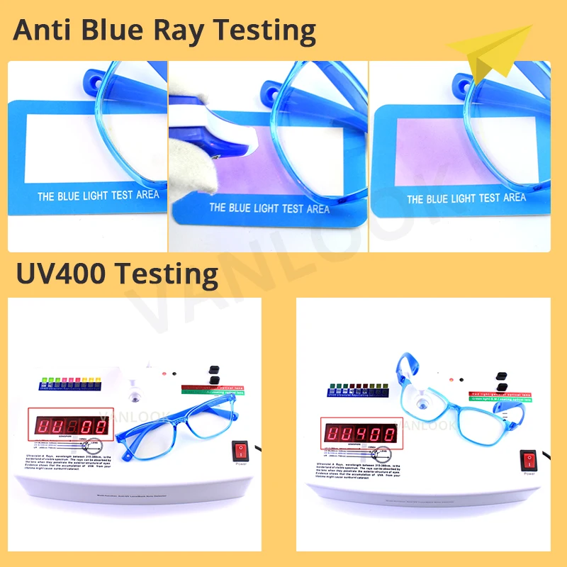 VANLOOK Glasses for Girls Boys Kids Teenage Anti Glare Blue Light Children's Computer Blocking Screen Gaming Silica TR90 w/ Case
