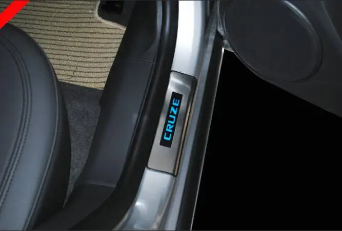 09-14 для Chevrolet cruze со световым порогом бар специальный светодиодный элемент с холодным светом Добро пожаловать педаль декоративные аксессуары