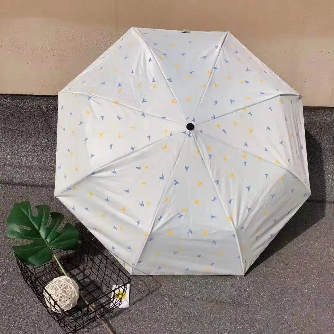 Hipster Vinyl Sun-resistant UV-Protection Parasol Fully Automatic Folding Parasol Women's Outdoor All-Weather Umbrella Wholesale