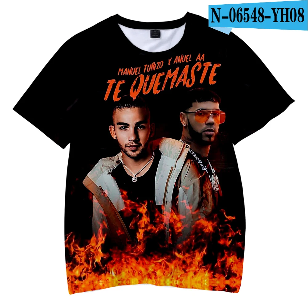 Anuel AA/рубашка детская летняя футболка с надписью «Real Hasta La Muerte» Детская футболка с короткими рукавами и графикой для мальчиков, одежда в стиле «хип-хоп» - Цвет: one