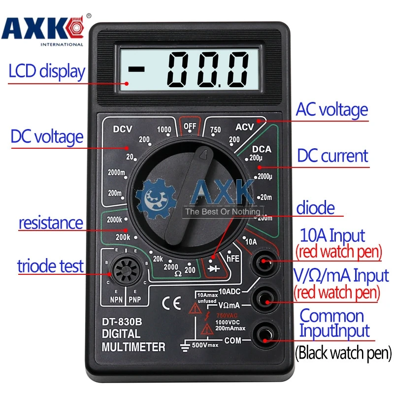 ЖК-цифровой мультиметр AC DC 750 1000 в Вольтметр Амперметр Ом тестер метр Цифровой мультиметр LT-280