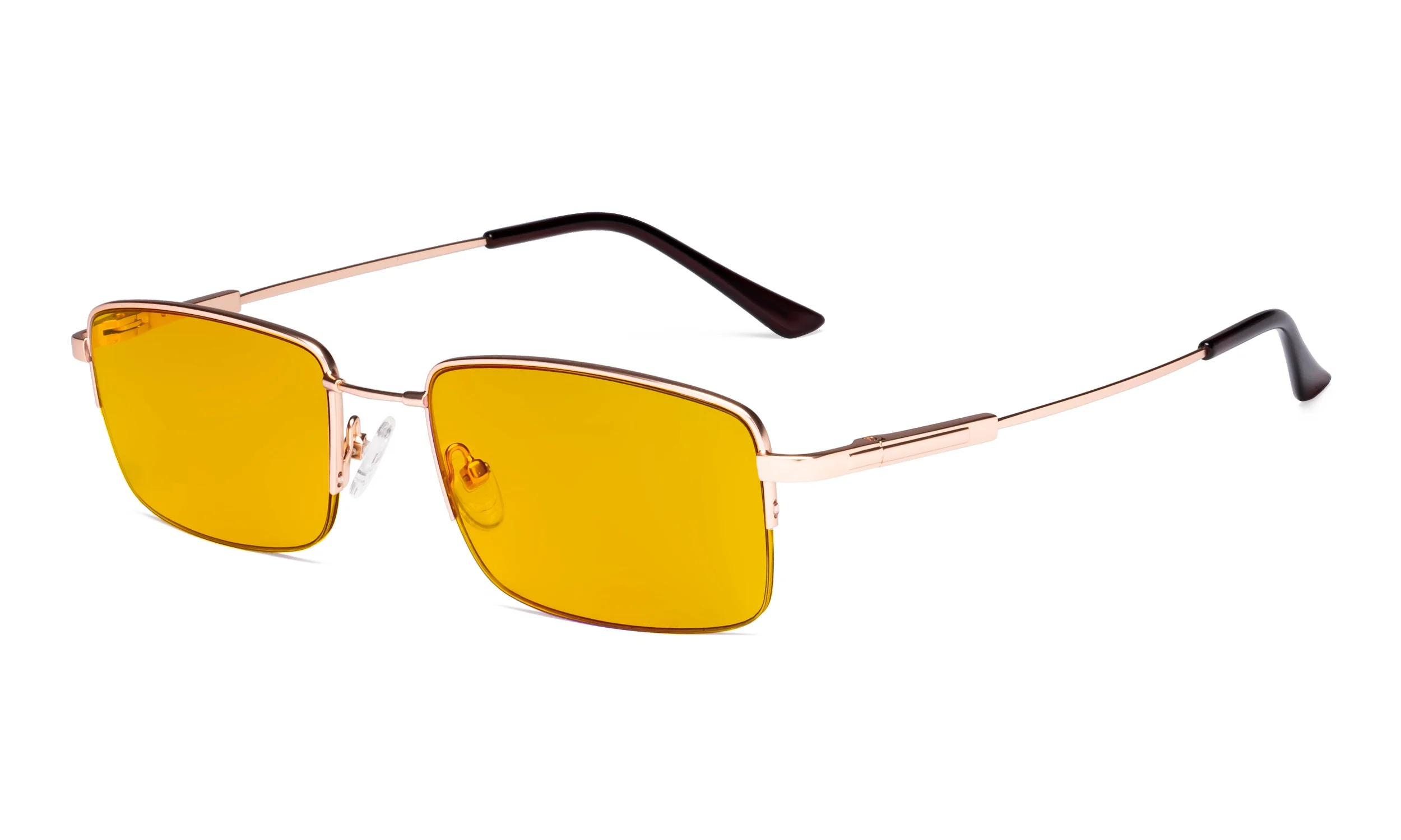 Gold HPCG1702 Eyekepper синий светильник блокирующие очки с янтарным тонированным фильтром линзы-полуобода памяти титановые компьютерные очки - Цвет оправы: Gold