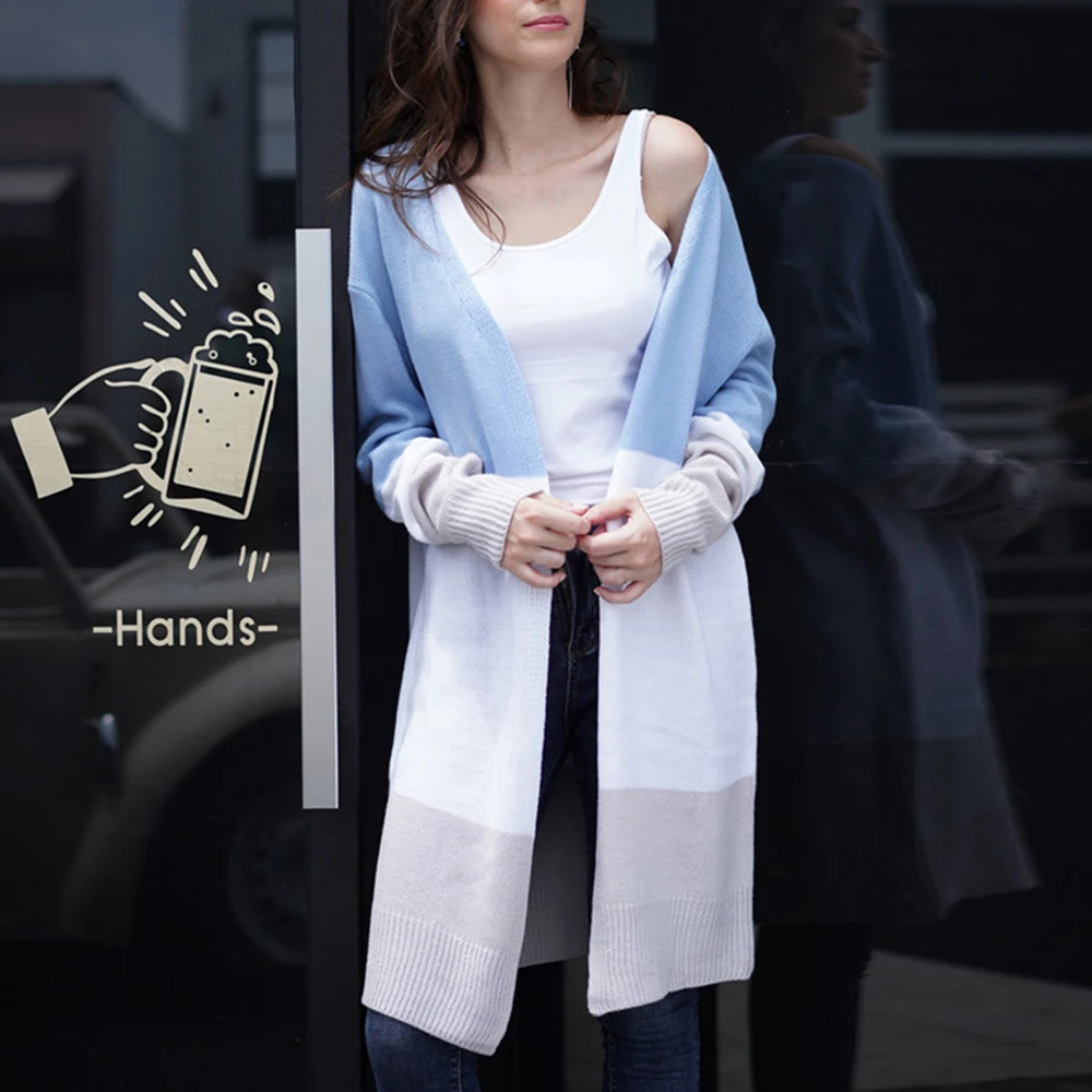 Роскошный вязаный кардиган, женские свитера, зима, длинный, Casaco Feminino, пэчворк, Modish, женский свитер, пальто, Повседневный, Tricot Mujer