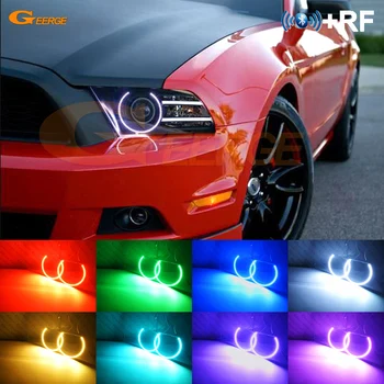 

Excellent RF remote Bluetooth APP Multi-Color Ultra bright RGB LED Angel Eyes Halo Ring kit For Ford Mustang 2013 2014 headlight