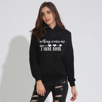 

Nothing Scares Me Boys Sweatshirts Women 2019 Letter Print Hoodies Girl Power Casual Pullover O-Neck Woman Fleece Harajuku Tops