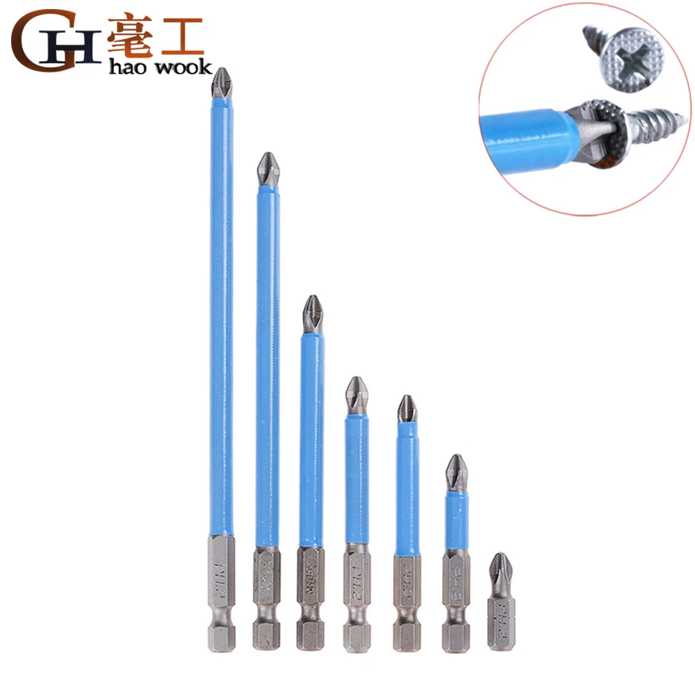 1/4" Hex Shank Anti Slip Long Reach Electric Screwdriver Bits