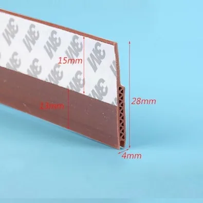 Akoestische Deur Bodem Sweep Siliconen Черновая пробка Lijm Drempel Seal 28 мм x 910 мм Marron Bruin Grijs Wit