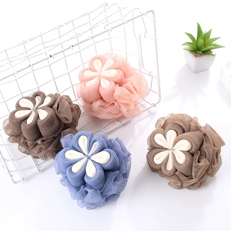 Manufacturers Direct Selling Floral Loofah Personal Cleaning Bath Ball Bath Mesh Sponge Bath Towel Foaming Bath Supplies