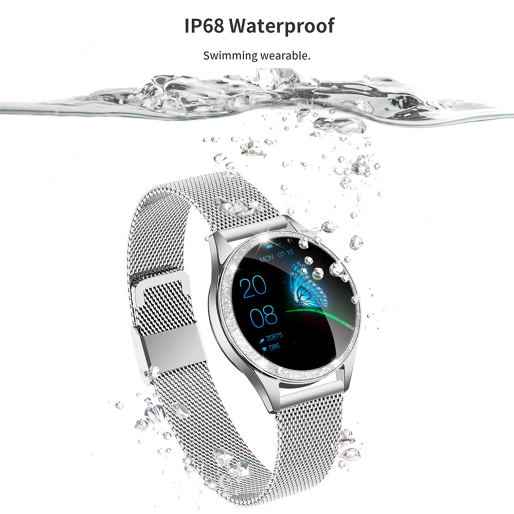 Женские Смарт-часы монитор сердечного ритма фитнес-часы Smartwatch IP68 водонепроницаемые спортивные часы для Android IOS