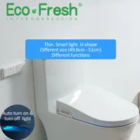 EcoFresh D U-Shapeสมาร์ทห้องน้ำBidetไฟฟ้าสมาร์ทNight Light Intelligent Bidet Sprayerความร้อนแห้งสะอาดนวด 2