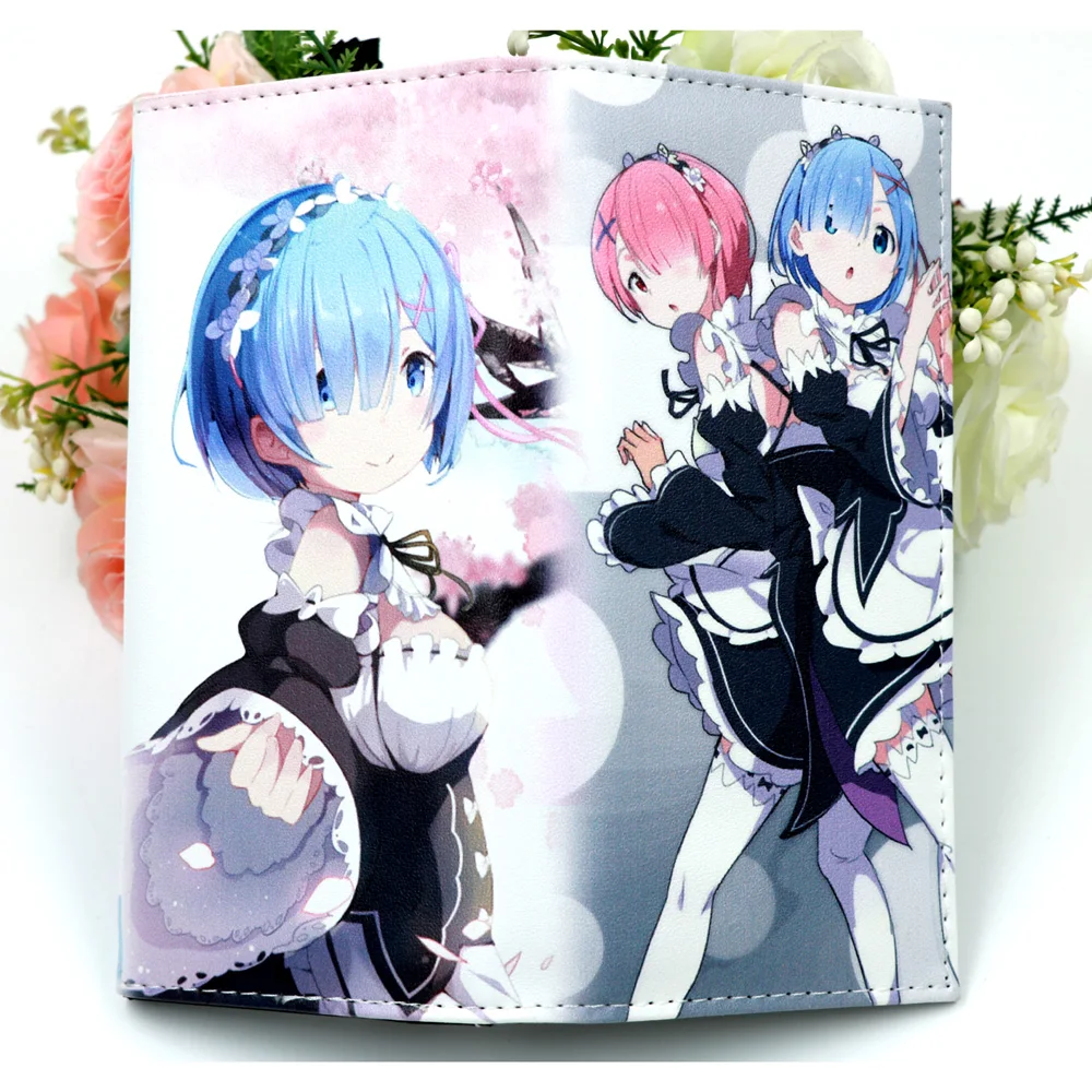 3 Аниме Re: Zero kara Hajimeru Isekai Seikatsu PU кожаный бумажник Rem и Ram держатель карты кошелек - Цвет: 3