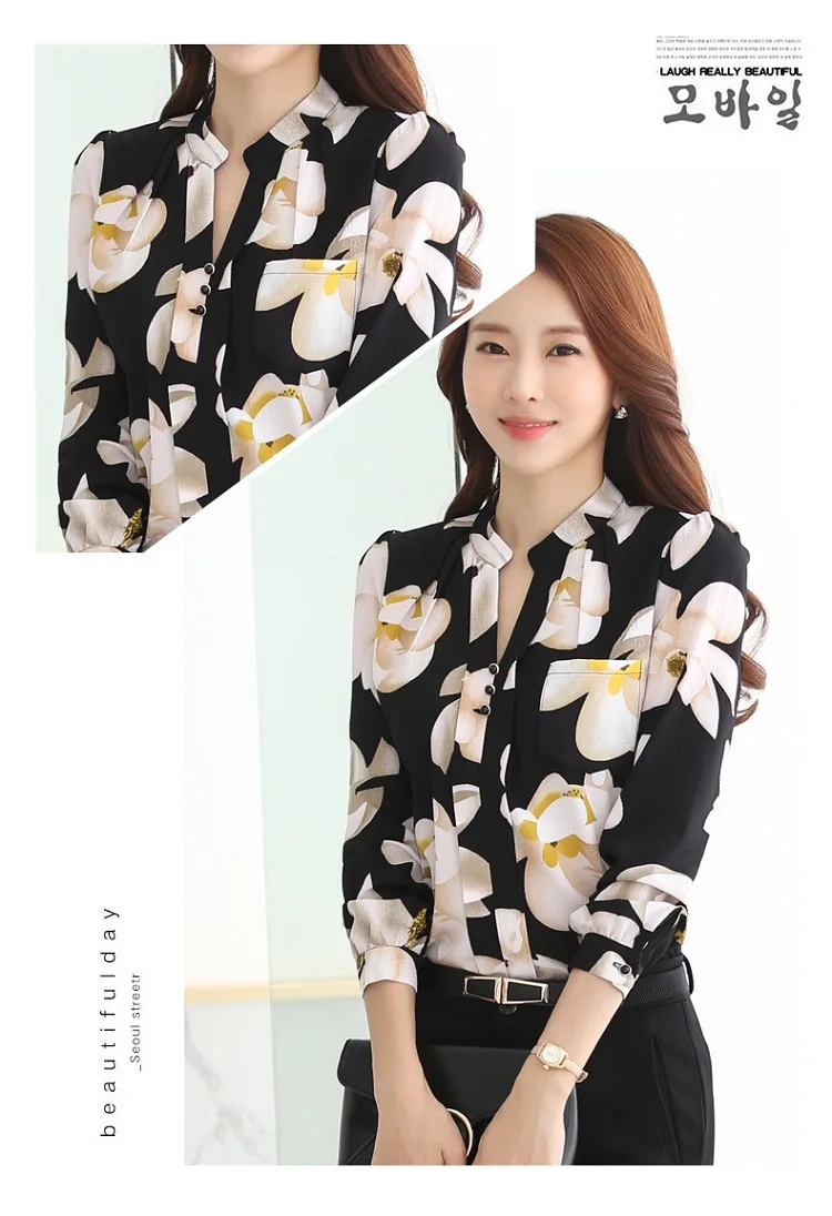 Blusas mujer de moda, женские рубашки с длинными рукавами и цветочным рисунком, Женские топы и блузки, шифоновая женская блуза, рубашка, топы больших размеров