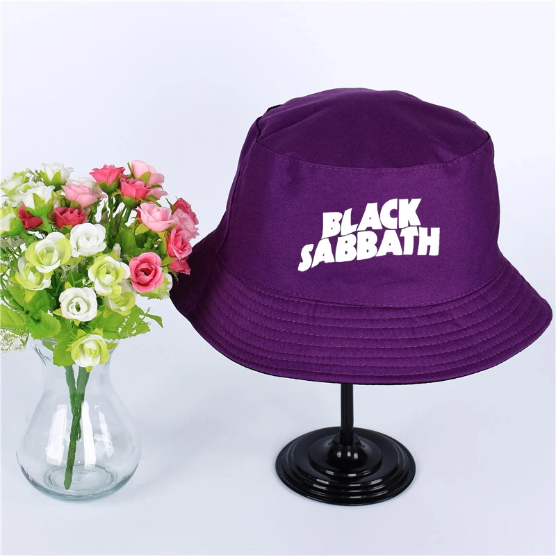Black Sabbath летняя шляпа Женская Мужская Панама, шляпа-Панама черная Sabbath дизайн плоский солнцезащитный козырек рыбалка, рыбак шляпа - Цвет: Фиолетовый