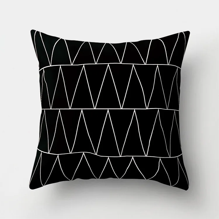 geometric-23 Простой скандинавский геометрический чехол для подушки из полиэстера украшение черно-белый узор волна стрелка печать Бросок Наволочка аксессуары - Цвет: geometric-23
