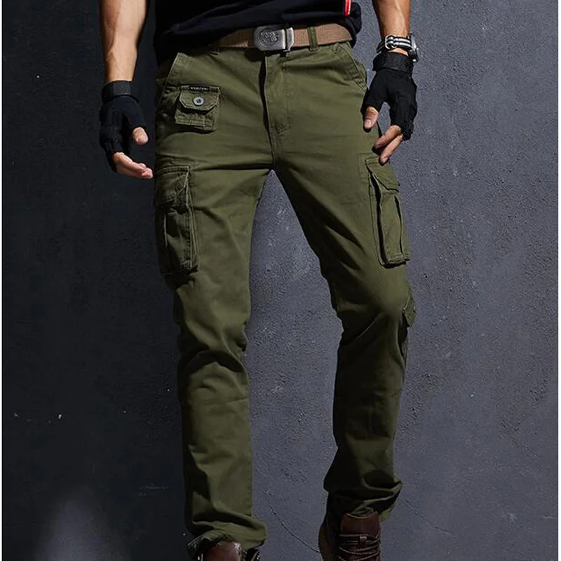 Army green Новые Брюки карго мужские камуфляжные военные хлопковые брюки повседневные удобные брюки с карманами камуфляжные брюки для бега хлопковые брюки - Цвет: Army green