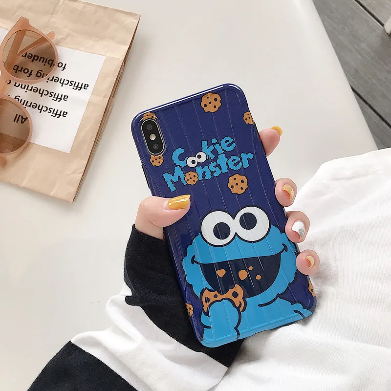Retro Sesame Street Cookie Elmo cute Couple Phone case for iPhone 11 Pro MAX silicone Cover for iPhone XS MAX Case for coque iPhone 7 7 Plus 8 6S Plus X XR case tpu shell back cover