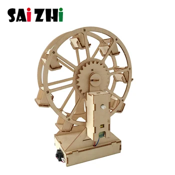 

Saizhi DIY Ferris Wheel Model Building Kit Wooden Physical Science Experiments Toy Set Assembled Educational Toy For Children
