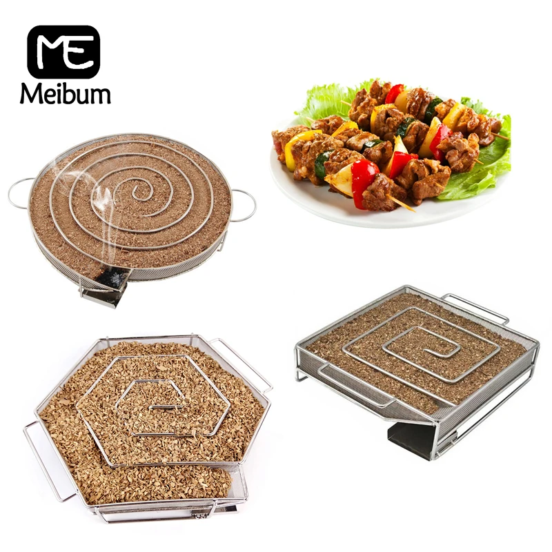 Pellet Smoker Tray Cold Smoke Generator Camping Stainless Steel Barbecue Accessories Baking Tools Meat Bacon Fish Grill
