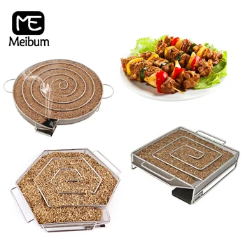 

Pellet Smoker Tray Cold Smoke Generator Camping Stainless Steel Barbecue Accessories Baking Tools Meat Bacon Fish Grill