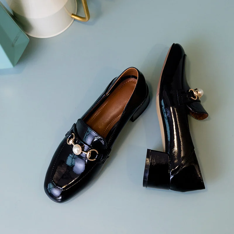 Chaussures femme; Новинка; Брендовая обувь на плоской подошве; женские лоферы из натуральной кожи; мягкие лоферы; женская повседневная обувь; zapatos mujer - Цвет: black