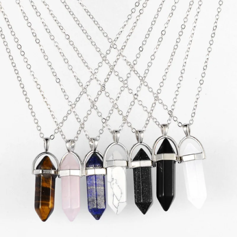 Женская и шестиугольная Подвеска из натурального камня геометрической формы в