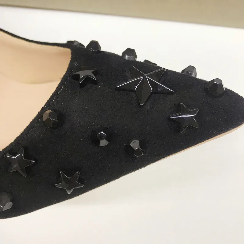 Black 10cm Черные туфли с заклепками на высоком каблуке 12 см; пикантные тонкие туфли с закрытым острым носком; открытые вечерние туфли для ночного клуба; модельные женские туфли - Цвет: Black 10cm