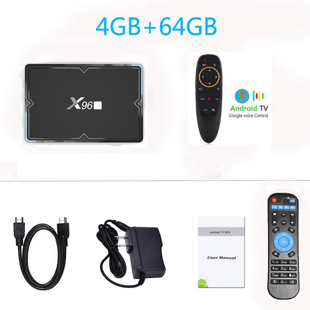 4GB64GB with G10 X96H Смарт ТВ приставка Android 9,0 Allwinner H603 Четырехъядерный 4 ГБ 32 ГБ/64 ГБ 2,4G/5G Wifi 6K медиаплеер телеприставка Netflix Google - Цвет: 4GB64GB with G10