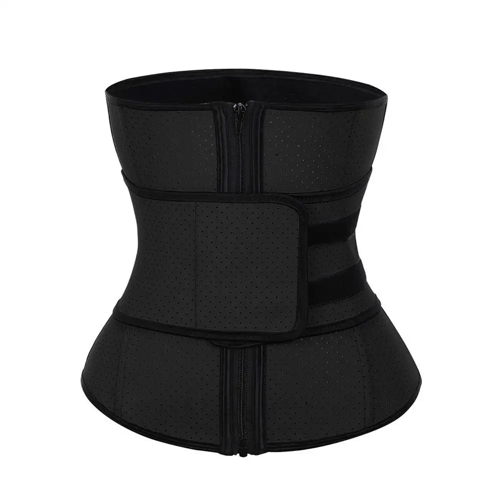 

Plus Size Corset Waist Trainer 100% Latex Waist Cincher Abdominal Belt Zipper High Compression Underbust Body Shaper Fajas S-3XL