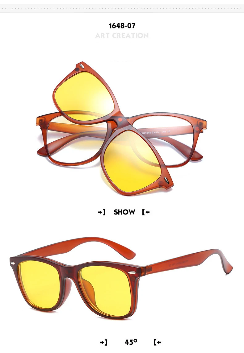 Fashion Optical Spectacle Frame Men Women Clip On Sunglasses Polarized Hiking Magnetic Glasses For Male Myopia Eyeglasses