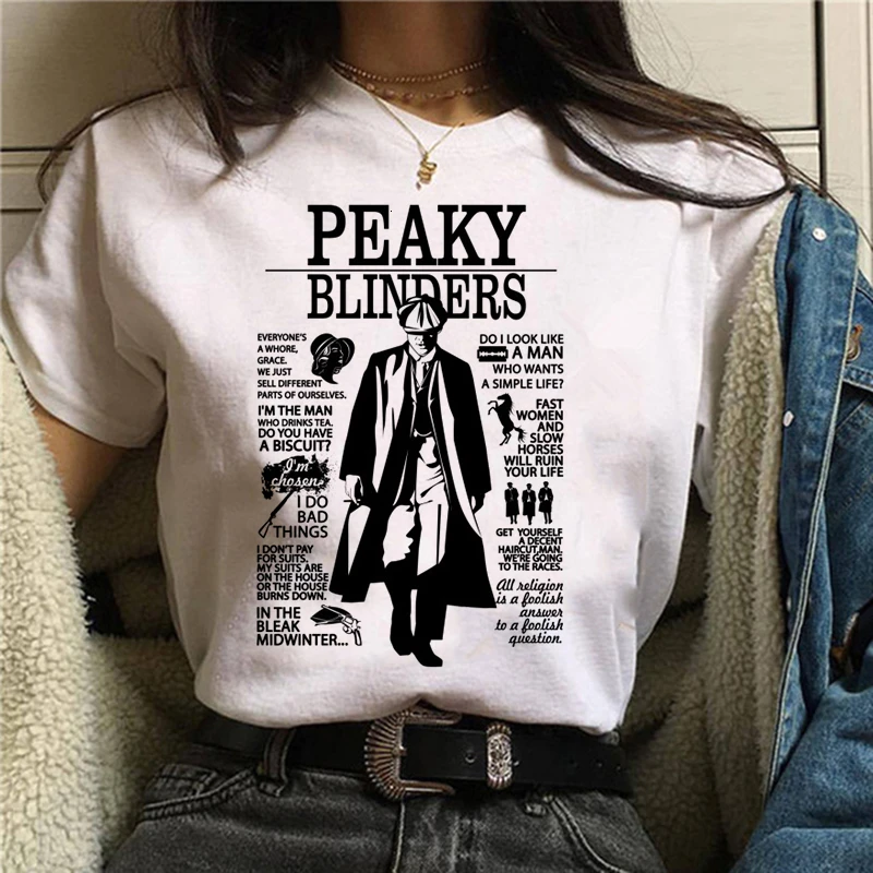 Peaky blinds, футболка, топ, футболка, негабаритная Мужская/wo Мужская футболка, модная уличная одежда в стиле хип-хоп, крутая летняя футболка с круглым вырезом