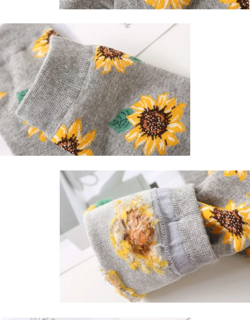 Женские короткие носки с подсолнухами, креативное искусство, Harajuk Sox, высокое качество, японские повседневные носки, забавные носки для девушек