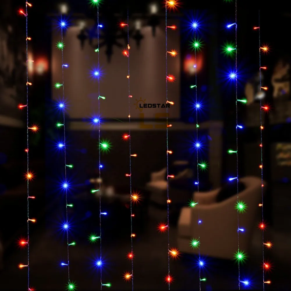 4,5 м x 3 м 304 светодиодный светильник s украшение luces светодиодный Сказочный светильник s наружный/закрытый Рождественский Свадебный светильник для занавесок 220 в EU